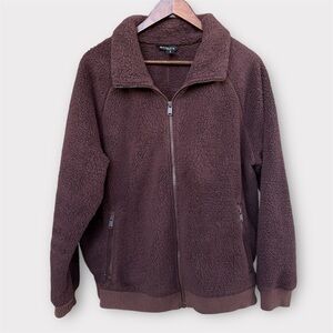 Athleta Brown Tugga Fleece Sherpa Teddy Jacket Size Large